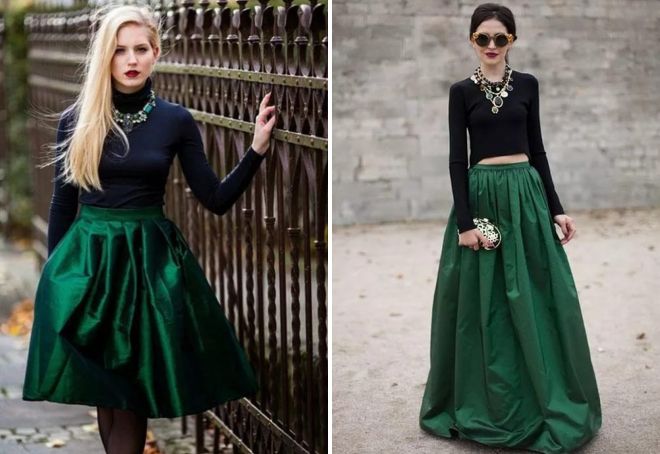 dlouhá zelená sukně