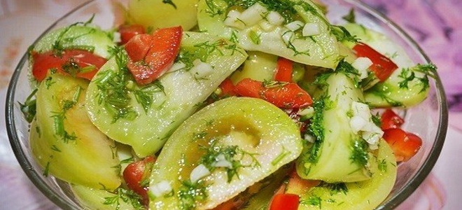 recept zelená rajčata s česnekem na zimu