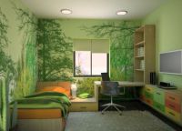 Zelená tapeta v interiéru4