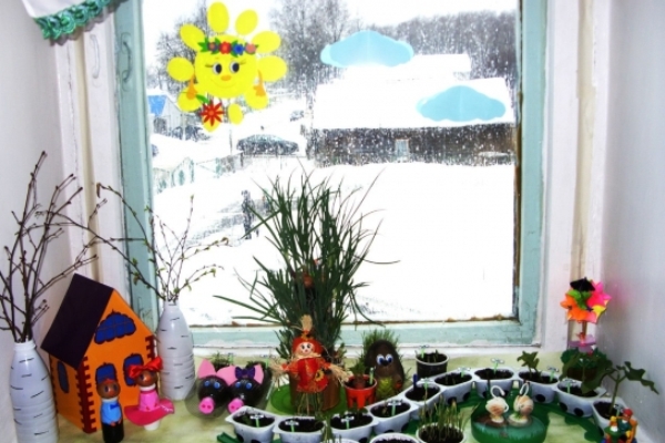 групов дизайн от пролетта в детската градина