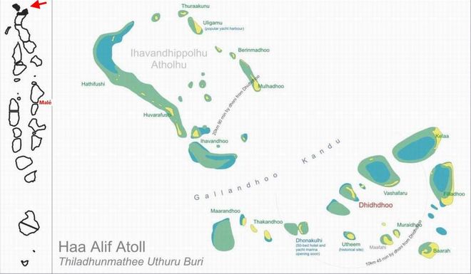 Карта атолла Хаа-Алифу