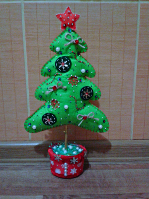 Божићно дрво направљено од филца са властитим рукама 28