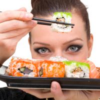sushi během stravy