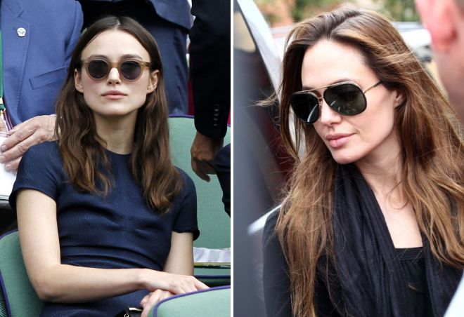 Кира Найтли и Анджелина Джоли в очках