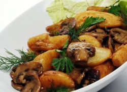 jak vařit dušené brambory s houbami