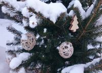 Како украсити божићно дрво на улици својим рукама2