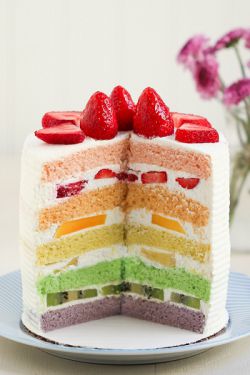 Как украсить детский торт фруктами 3
