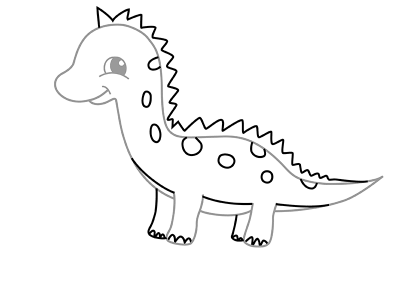 как да нарисувате динозавър 17