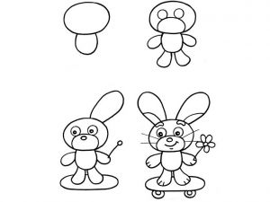 как да нарисувате заек на етапи 6
