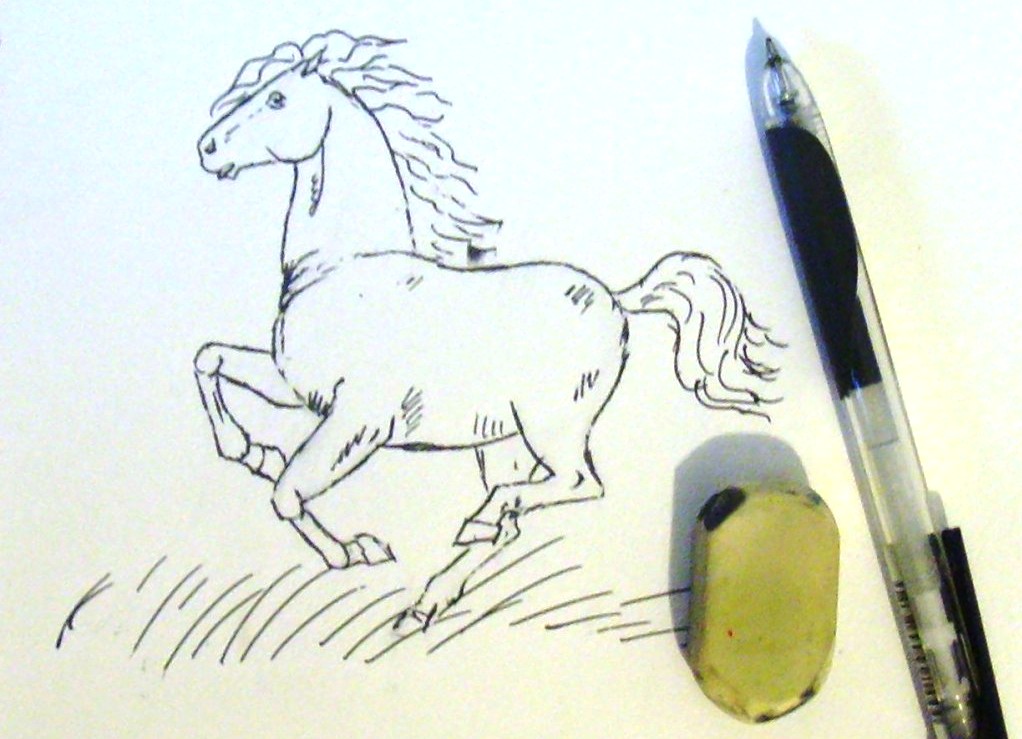 kako privući konja u olovku korak po korak 10