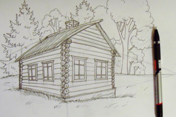как да нарисувате къща 11