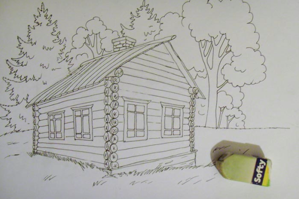 как да нарисувате къща 12