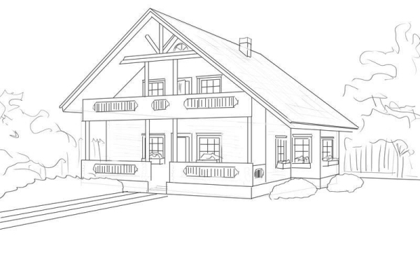 како нацртати кућу 17