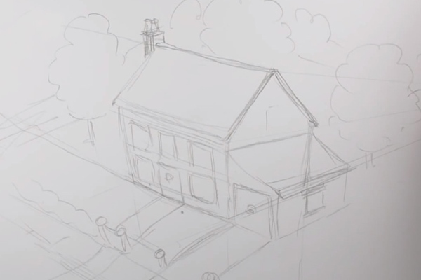 како нацртати кућу 19