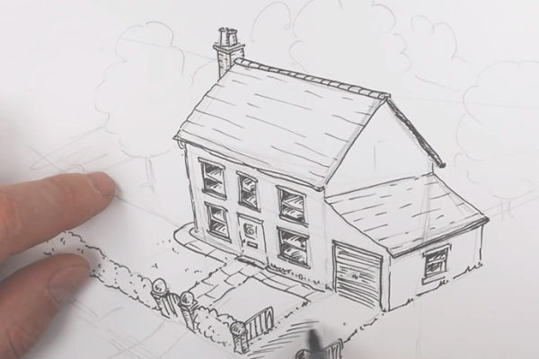 kako crtati kuću 21
