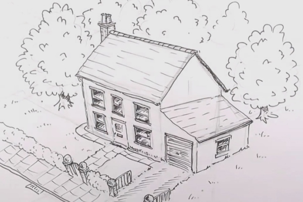 како нацртати кућу 22