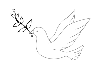 Како нацртати голубицу са дјецом оловком у фазама 10
