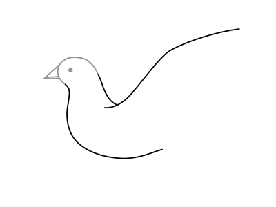 Kako crtati golub s djecom s olovkom u fazama 7