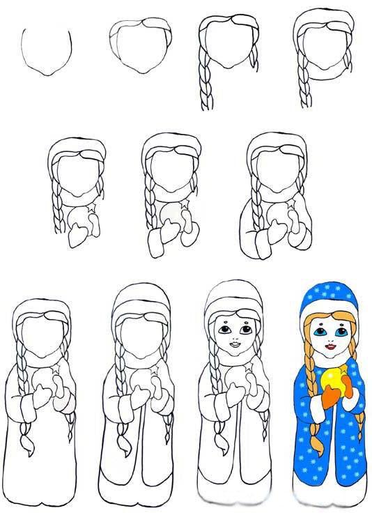 kako nacrtati dječaku snijega 1