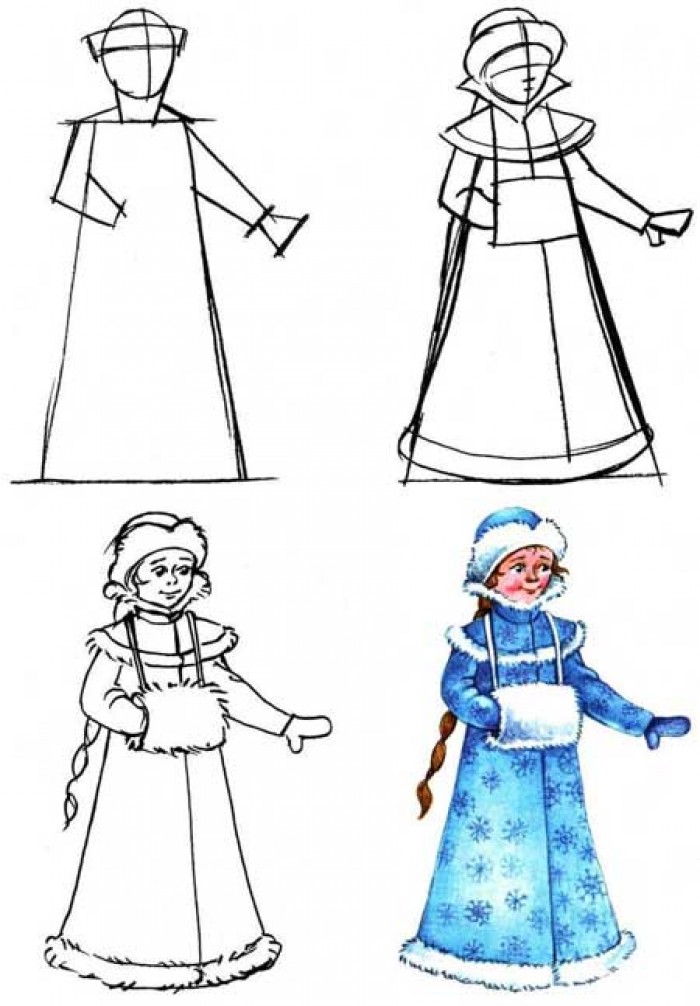 как да нарисувате Snow Maiden 2