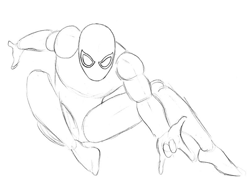 kako crtati spider man 10