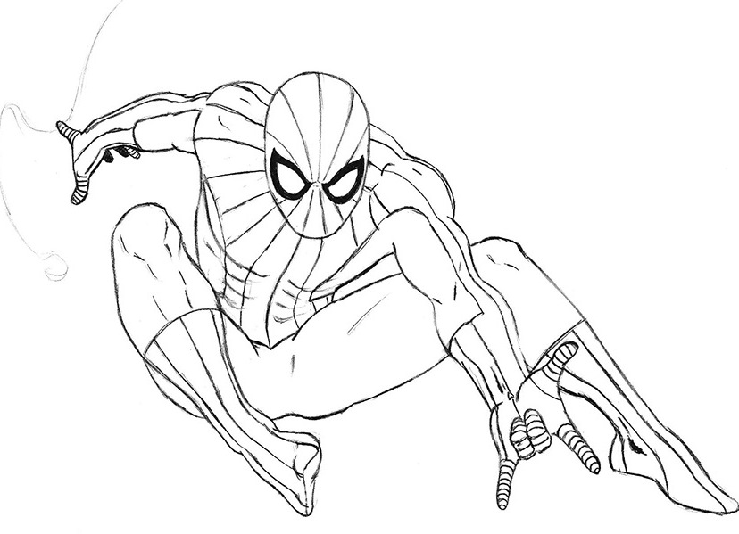 kako crtati spider man 12
