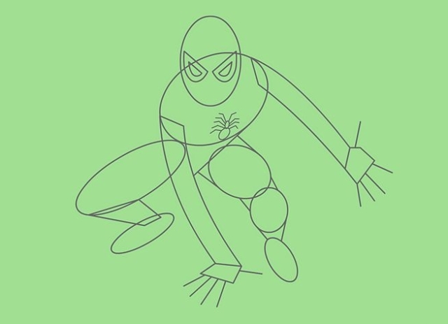 как да нарисуваме паяк 5