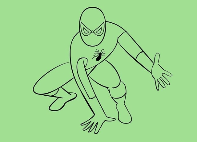 kako crtati spider man 7