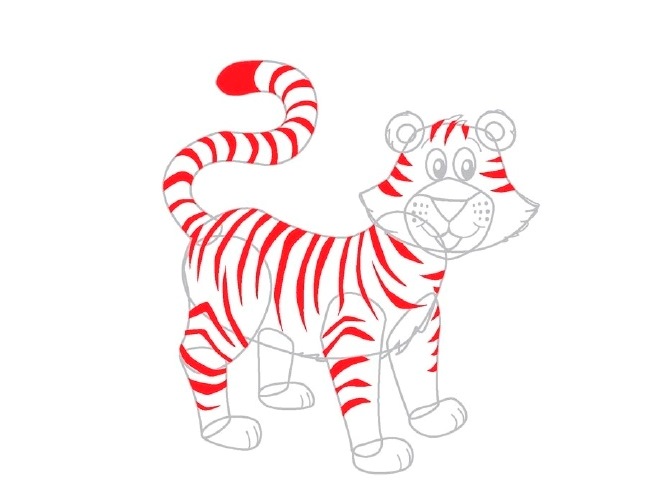 Как да нарисувате тигър 17