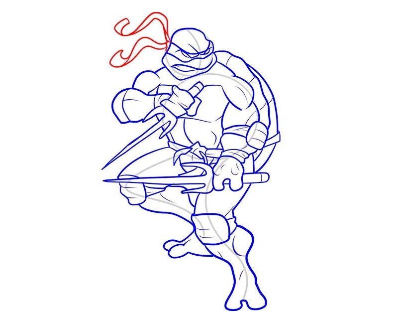 Kako crtati ninja kornjaču 9