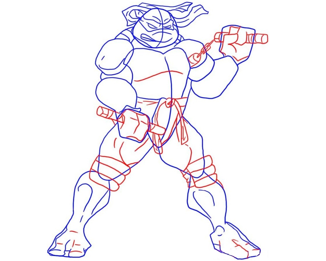 Как да нарисуваме нинджа костенурка 21