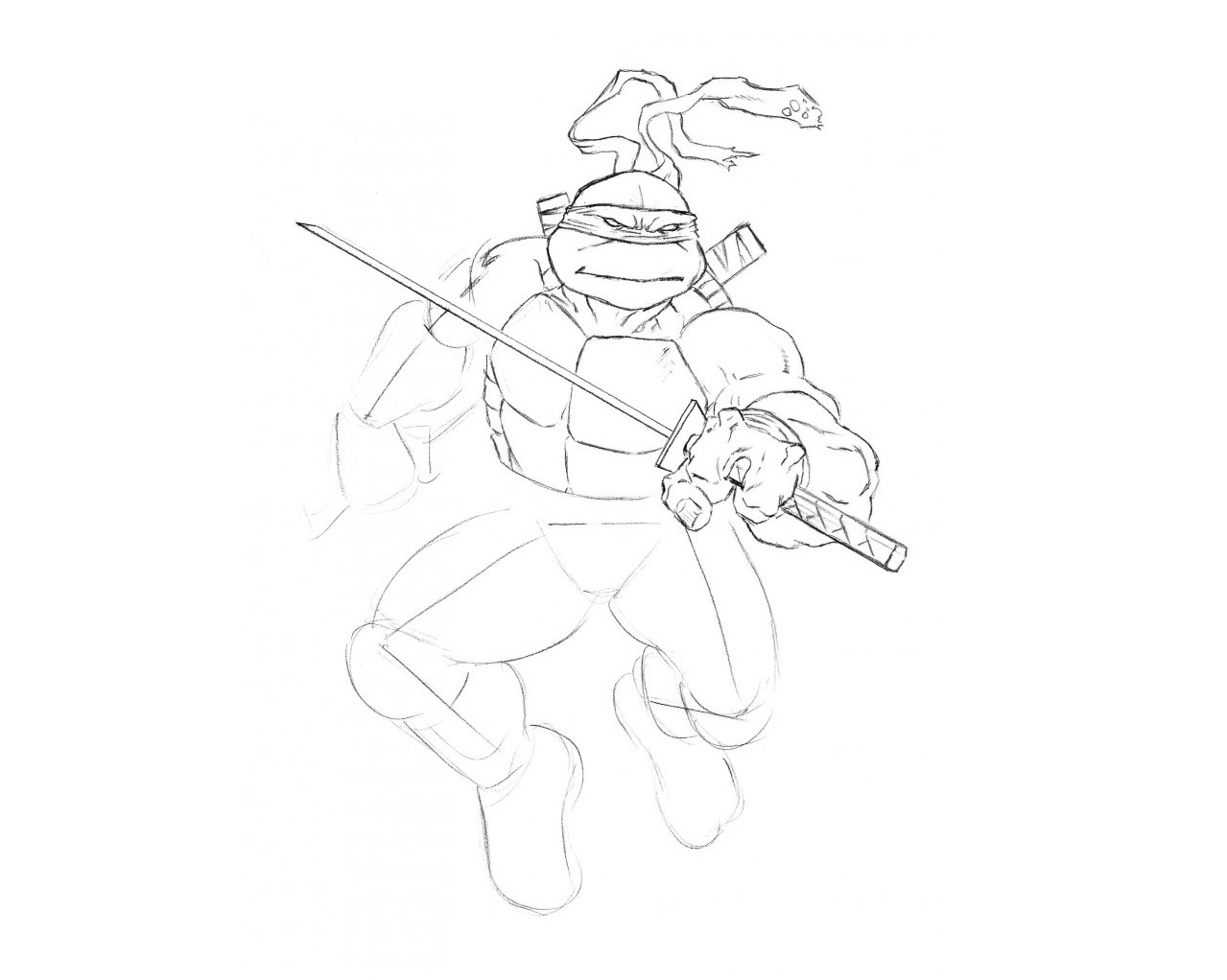 Как да нарисуваме нинджа костенурка 34