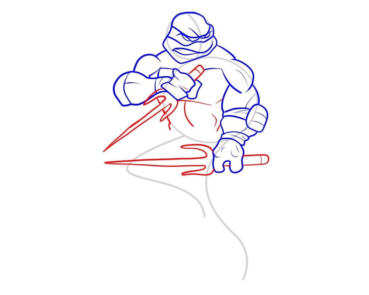 Jak narysować żółwia ninja 5