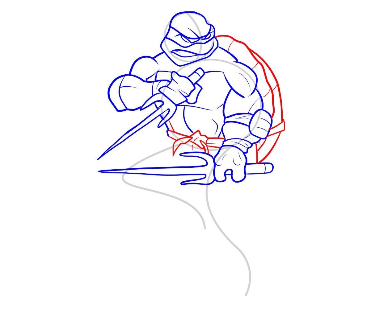 Jak nakreslit ninžskou želvu 6