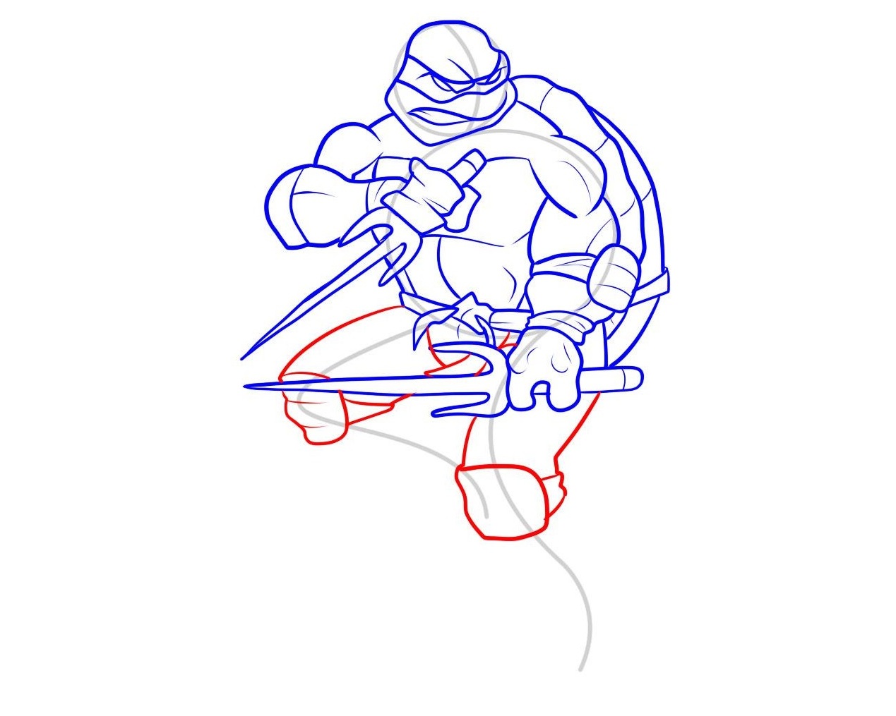 Как да нарисуваме нинджа костенурка 7