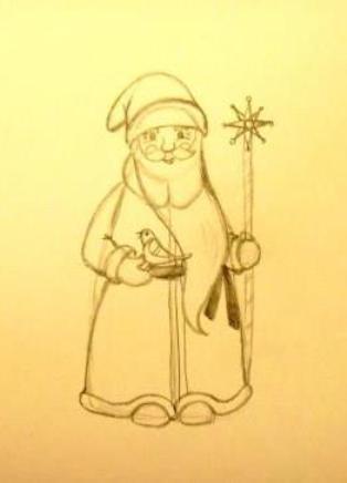Jak narysować Świętego Mikołaja 9