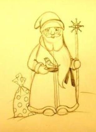 Jak narysować Świętego Mikołaja 10