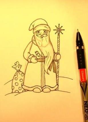 Jak narysować Świętego Mikołaja 11