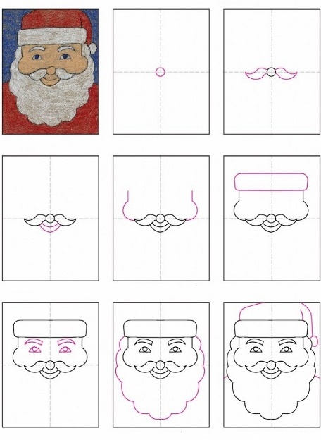 Как да нарисувате Дядо Коледа 23