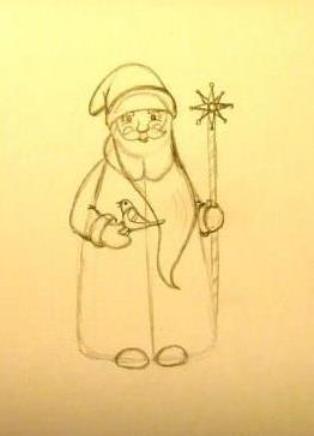 Jak narysować Świętego Mikołaja 8