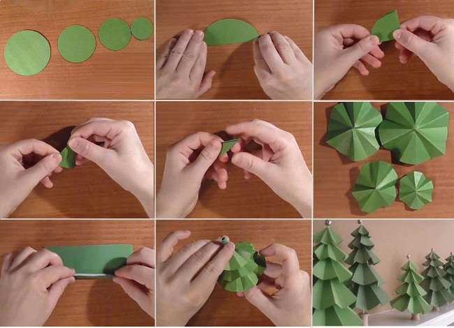 jak vyrobit vánoční stromek z papíru