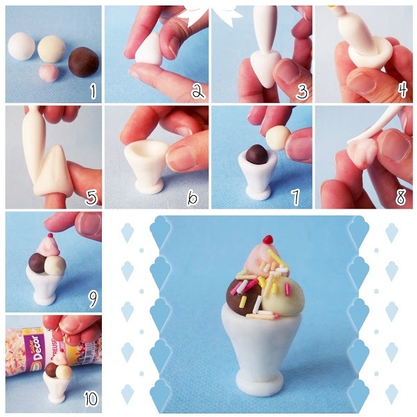 как да направите сладолед от пластилин 8