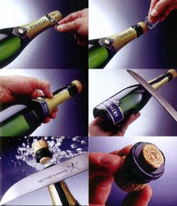 Как открыть шампанское ножом