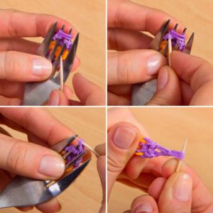 как да плете гривна от гумени ленти на вилица 18
