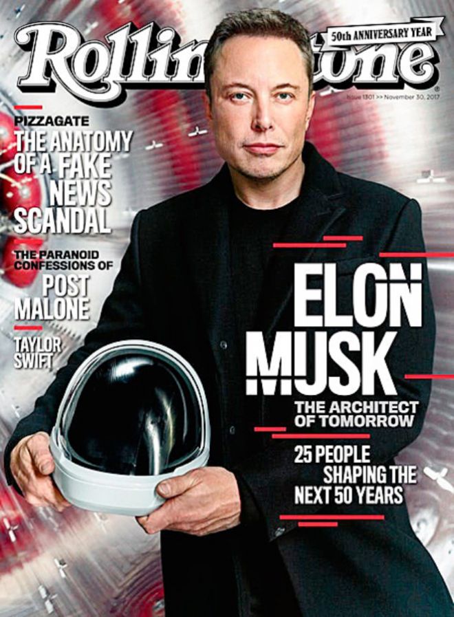 Илон Маск на обложке журнала Rolling Stone