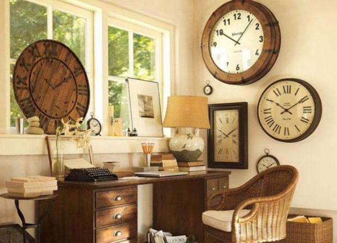 Vintage hodiny v interiéru