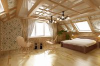 notranjost spalnice v leseni hiši 8