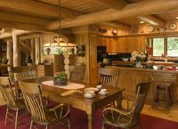 Vnitřní obývací pokoj v dřevěném domě5