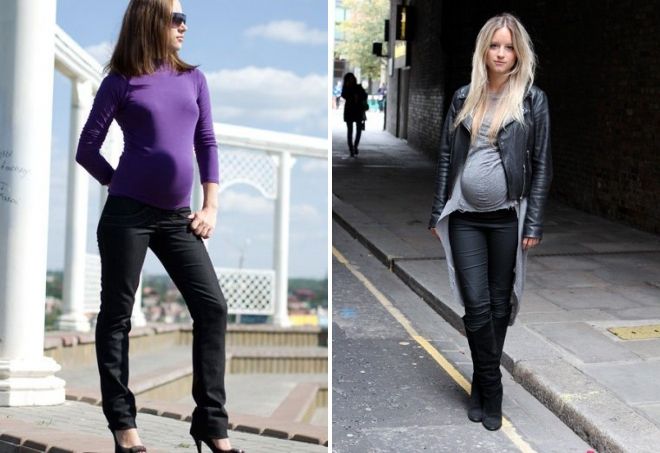 černé džíny pro těhotné ženy