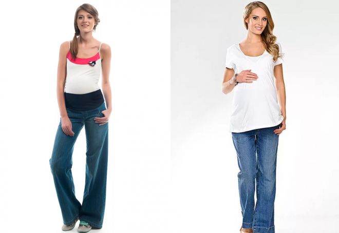 szerokie jeansy dla kobiet w ciąży